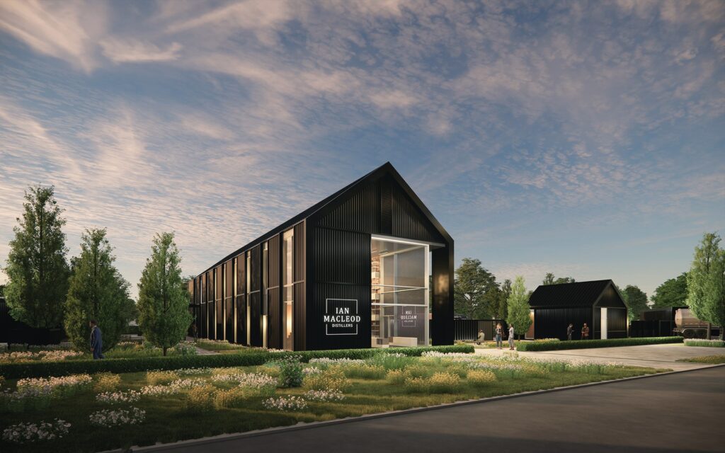 CGI image of the predicted new whisky storage wharehouse - courtesy of Michael Laird Architects